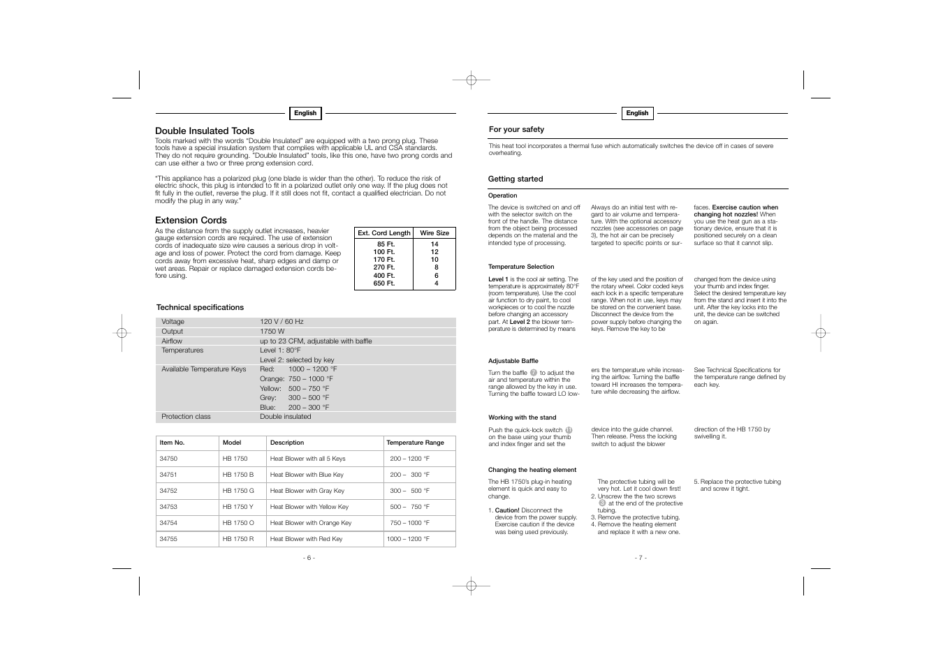 STEINEL HB 1750 User Manual | Page 7 / 26