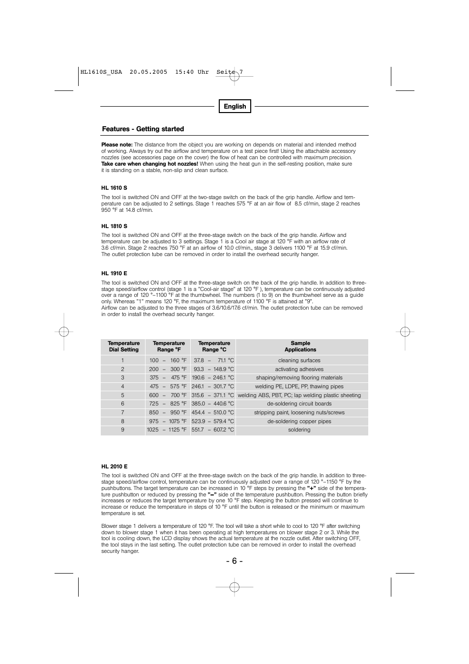 STEINEL HG 2510 ESD User Manual | Page 6 / 18