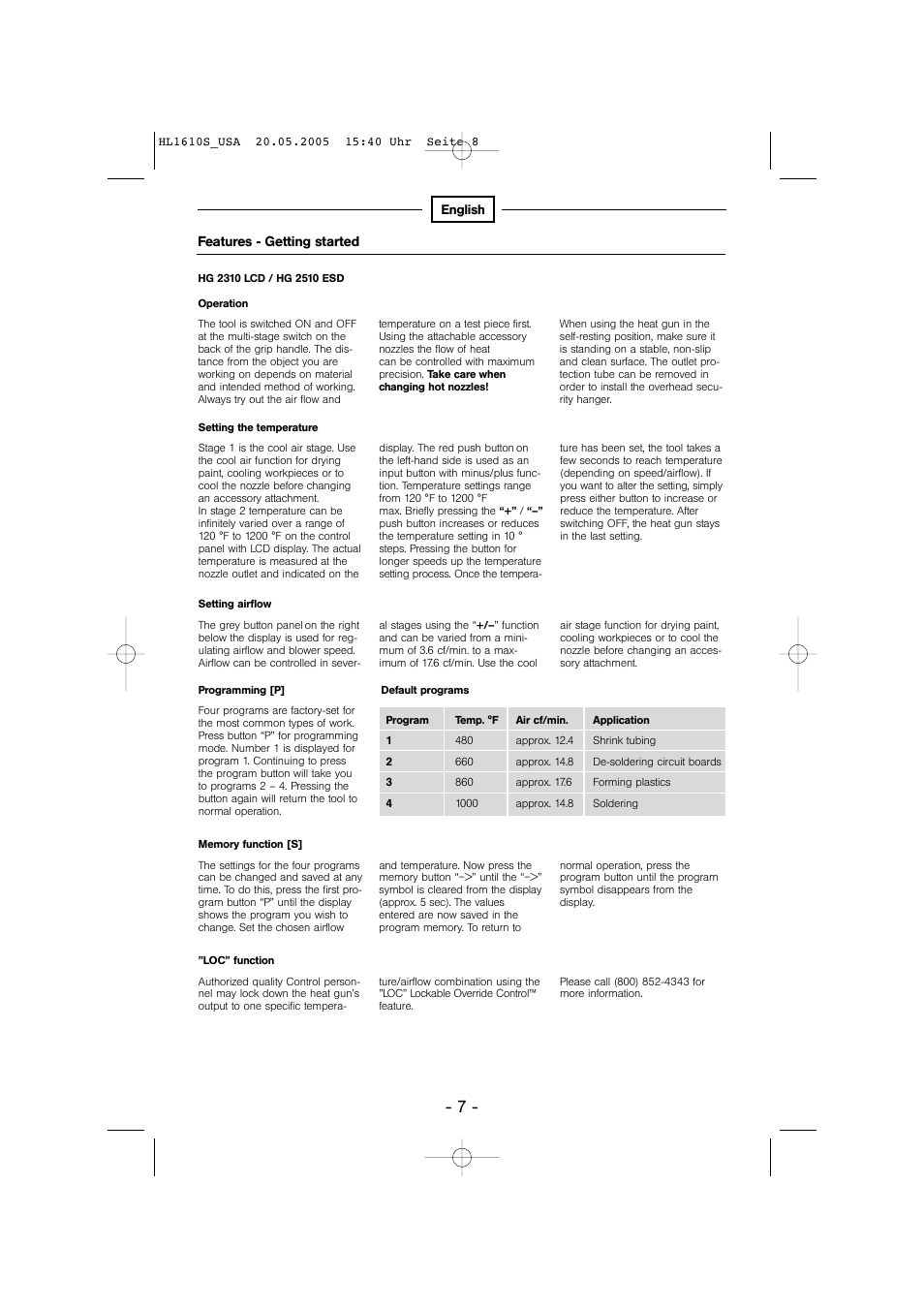 STEINEL HG 2510 ESD User Manual | Page 7 / 18