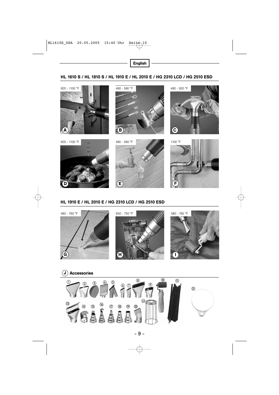 STEINEL HG 2510 ESD User Manual | Page 9 / 18