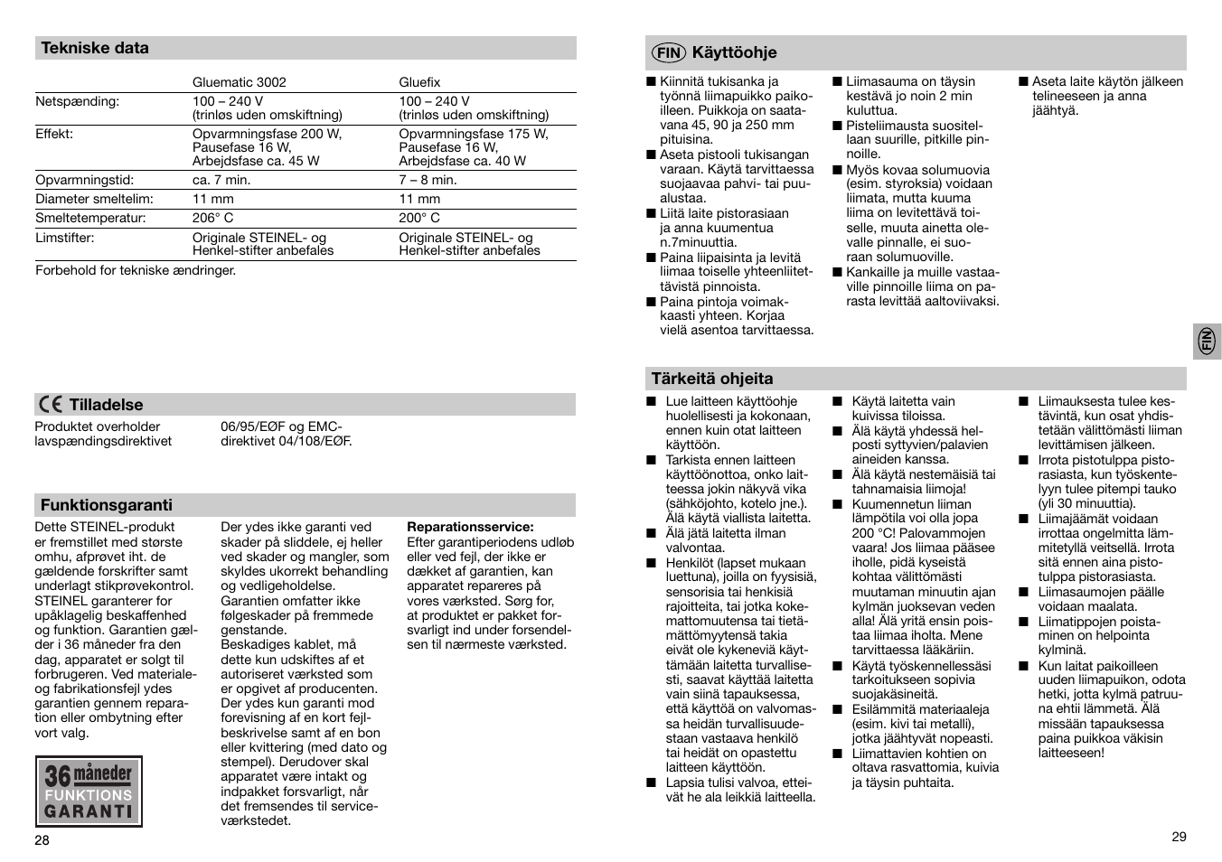 STEINEL GF 3002 User Manual | Page 15 / 37