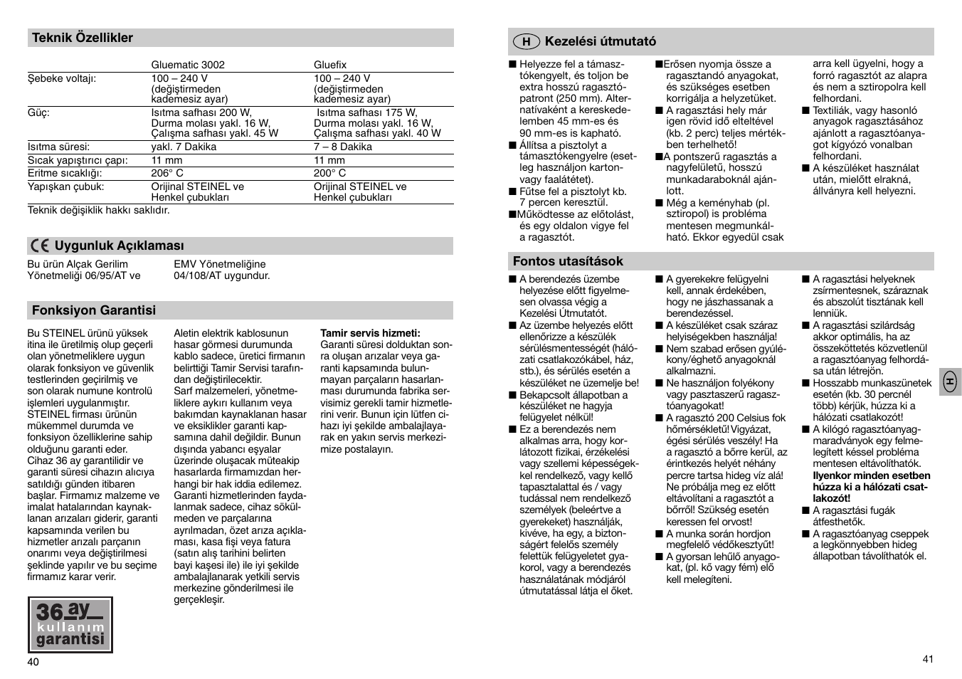 STEINEL GF 3002 User Manual | Page 21 / 37