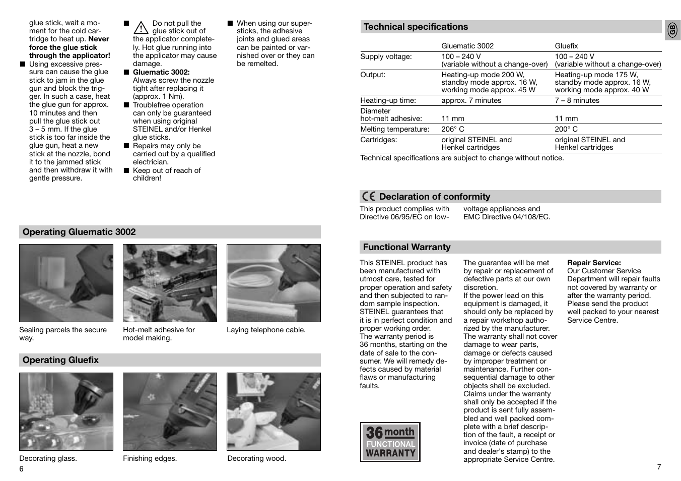STEINEL GF 3002 User Manual | Page 4 / 37