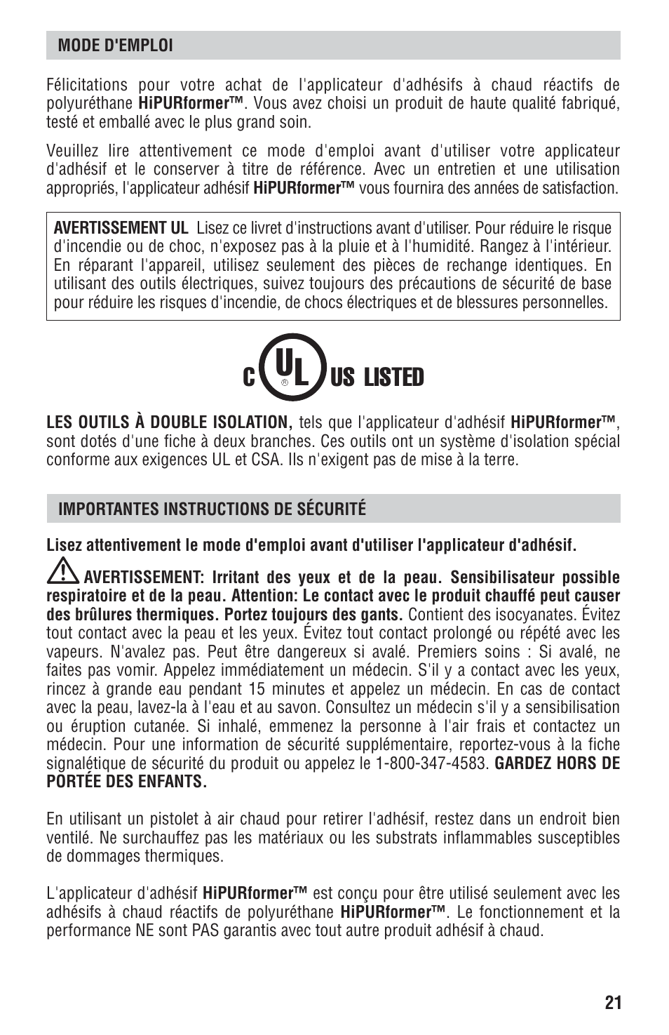 Cus listed | STEINEL HIPURFORMER User Manual | Page 21 / 28