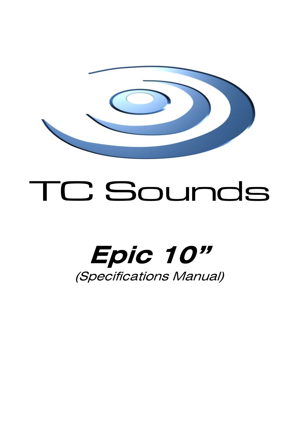 TC Sounds Epic 10 User Manual | 4 pages