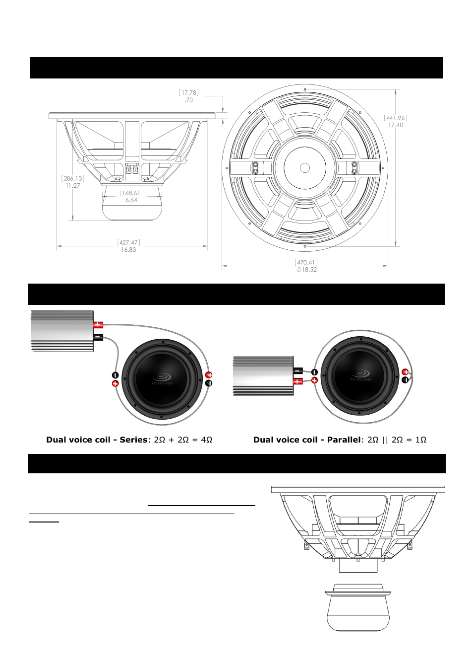 Installation dimensions wire configurations | TC Sounds Pro 5100 18 User Manual | Page 3 / 4