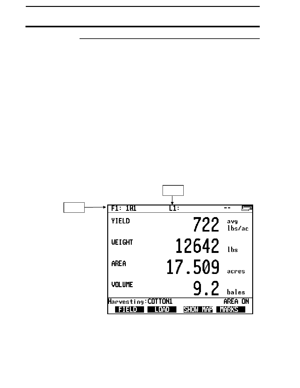 Pf3000 cotton yield monitor, Ag leader technology, Fields and loads | Ag Leader PF3000 Cotton Yield Monitor Operators Manual User Manual | Page 70 / 149