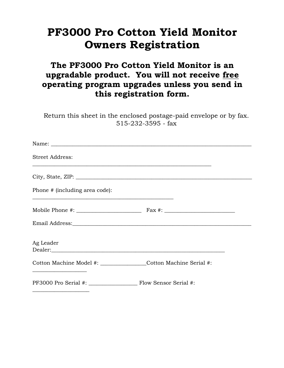 Ag Leader PF3000Pro Cotton Yield Monitor Operators Manual User Manual | Page 167 / 168