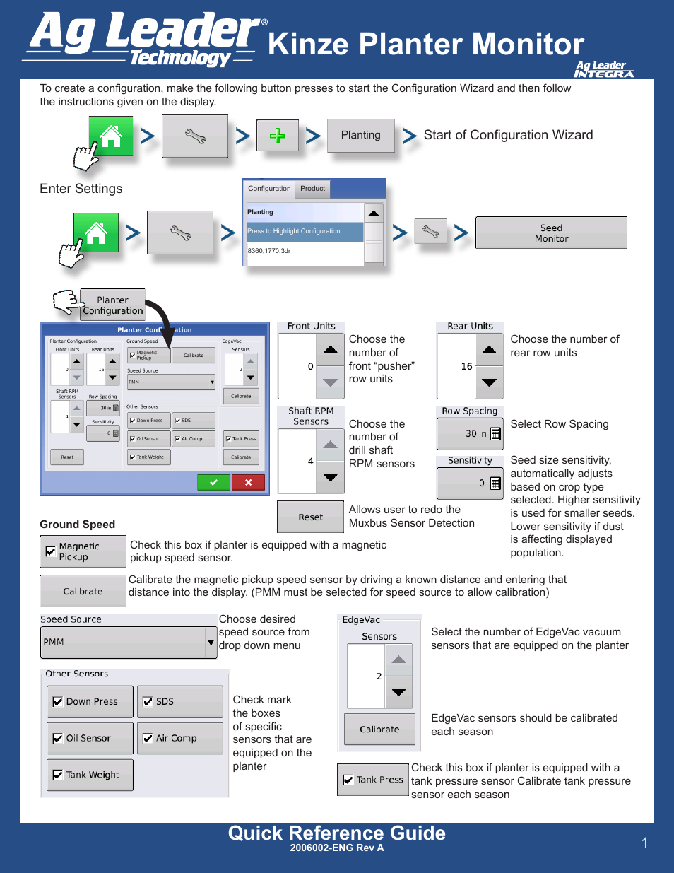 Ag Leader Versa DirectCommand Planter Monitor Module Quick Reference Guides User Manual | 3 pages