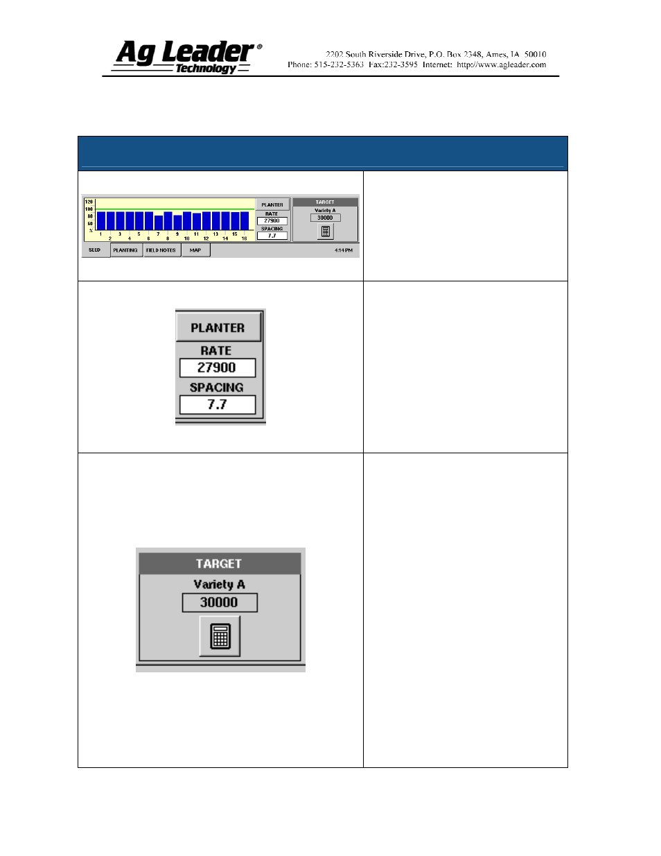 Seed tube monitor settings on run screen | Ag Leader InSight SC Seed Tube Monitor (STMM) User Manual | Page 10 / 16