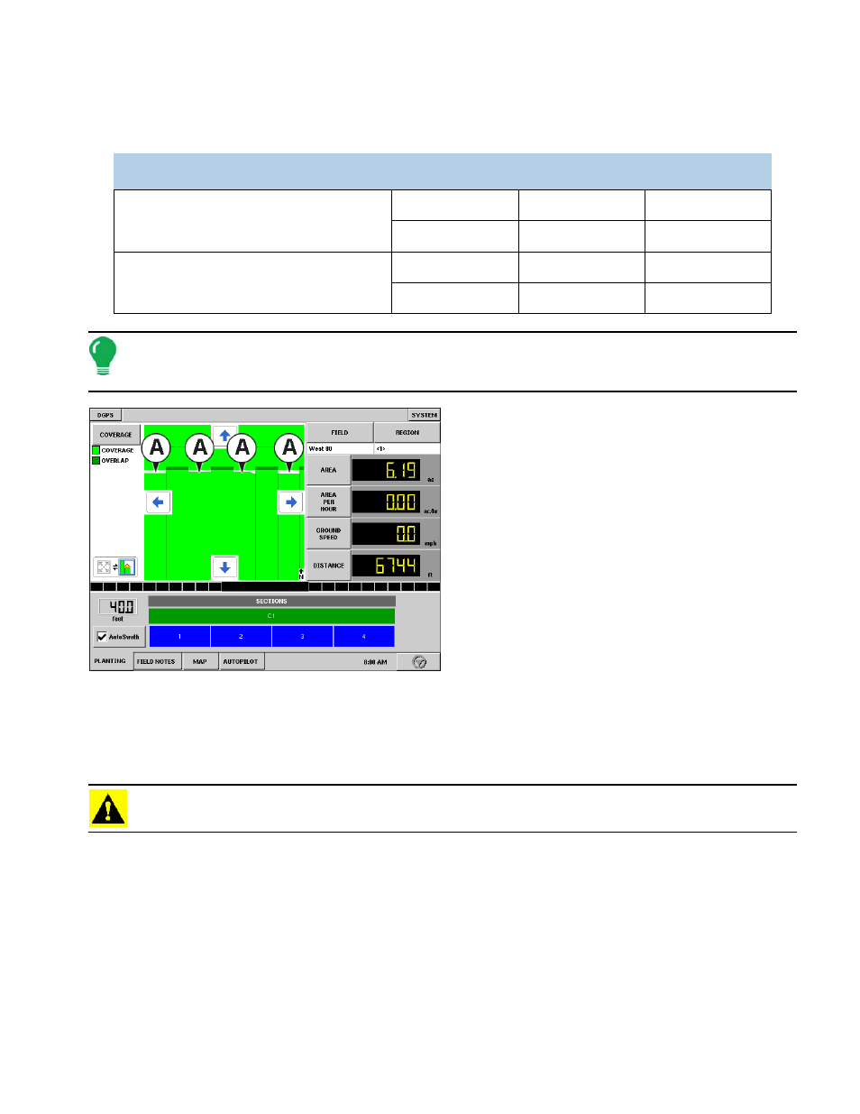 Row shutoff look-ahead numbers, Autoswath notes, Checking autoswath performance for row shutoff | Row shutoff look-ahead numbers” on | Ag Leader InSight Ver.8.0 Users Manual User Manual | Page 113 / 342