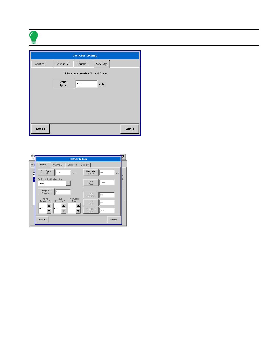 Controller settings for hydraulic seed control | Ag Leader InSight Ver.8.0 Users Manual User Manual | Page 123 / 342