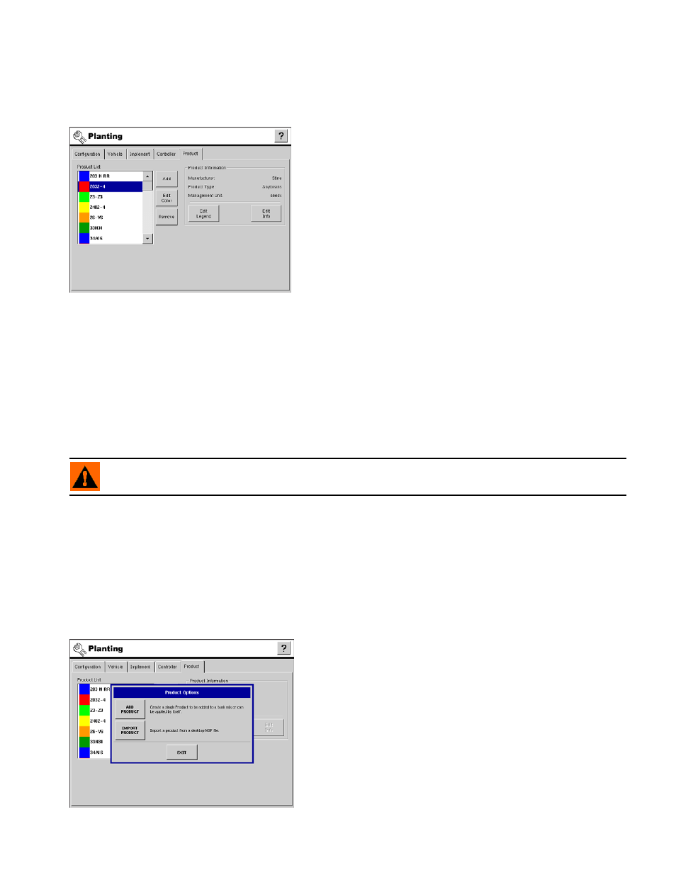 Product, Product tab settings, Adding a new product | Product tab settings adding a new product, Roduct | Ag Leader InSight Ver.8.0 Users Manual User Manual | Page 131 / 342