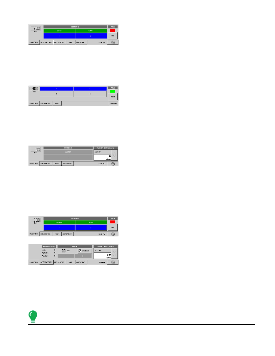 Planting flow meter (shaft speed sensor), Serial controlled planting, Multiple implement configurations | Target rate, L. if rate logging is chosen, see, Serial controlled | Ag Leader InSight Ver.8.0 Users Manual User Manual | Page 157 / 342