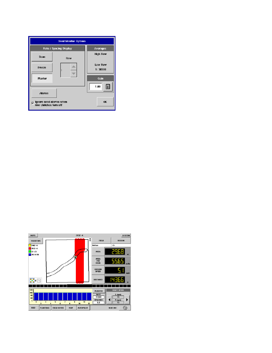 Seed tube monitor options, Kinze population monitor on run screen, Seed tube monitor | Kinze p, Opulation, Onitor on, Creen | Ag Leader InSight Ver.8.0 Users Manual User Manual | Page 171 / 342