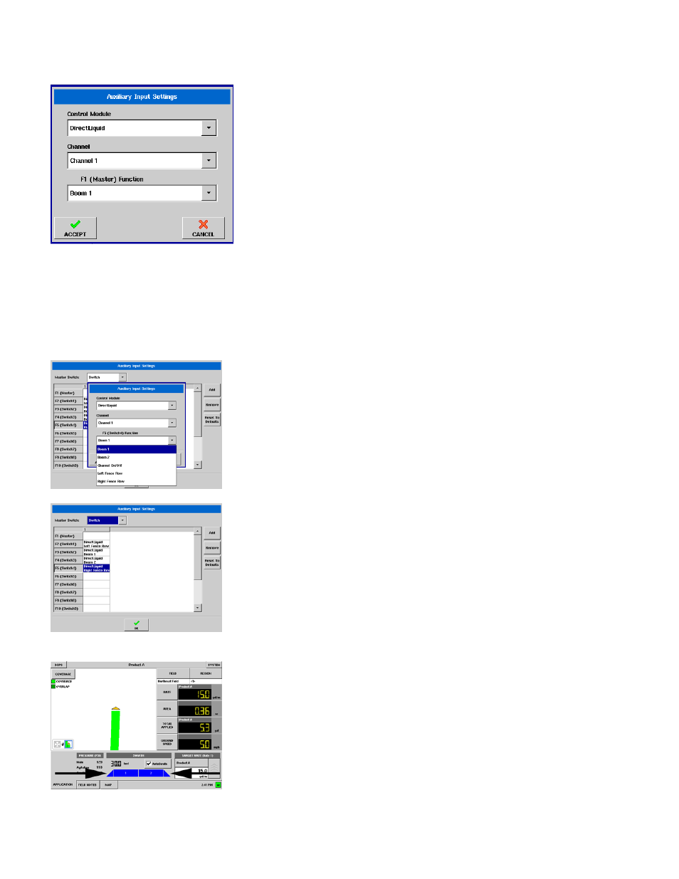 Add auxiliary input settings, Fence row nozzle indicators, Add auxiliary input settings” on | Ag Leader InSight Ver.8.0 Users Manual User Manual | Page 188 / 342