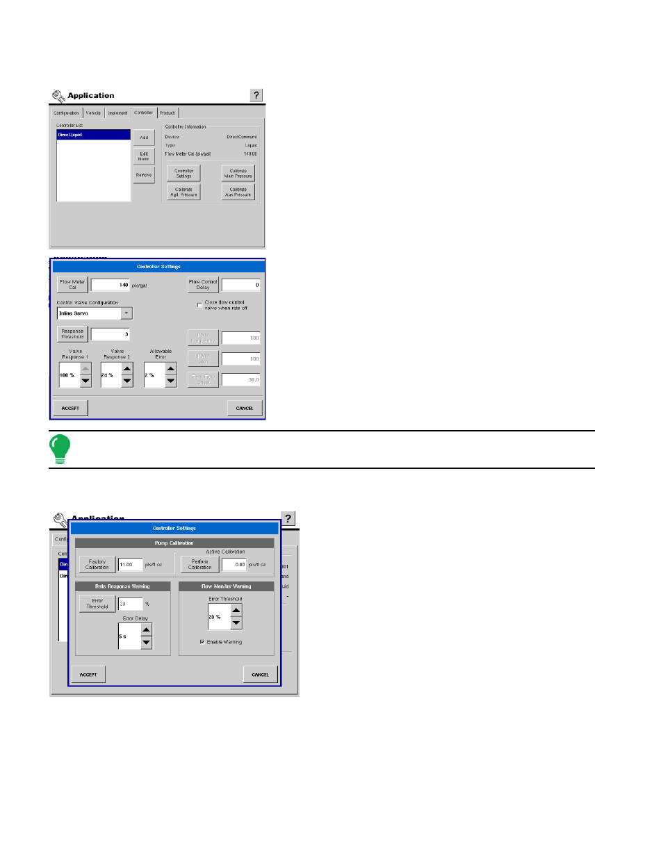 Liquid directcommand controller settings, Direct injection controller settings | Ag Leader InSight Ver.8.0 Users Manual User Manual | Page 198 / 342