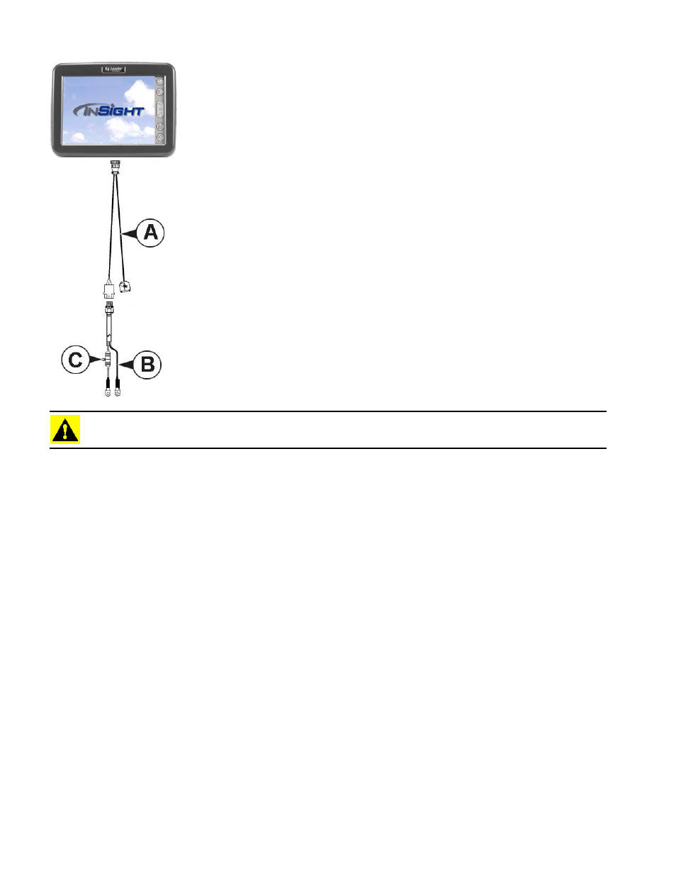 Fuse installation and replacement, A. 4000319-1, B. 2000452-4 | C. fuse holder, Power up | Ag Leader InSight Ver.8.0 Users Manual User Manual | Page 20 / 342