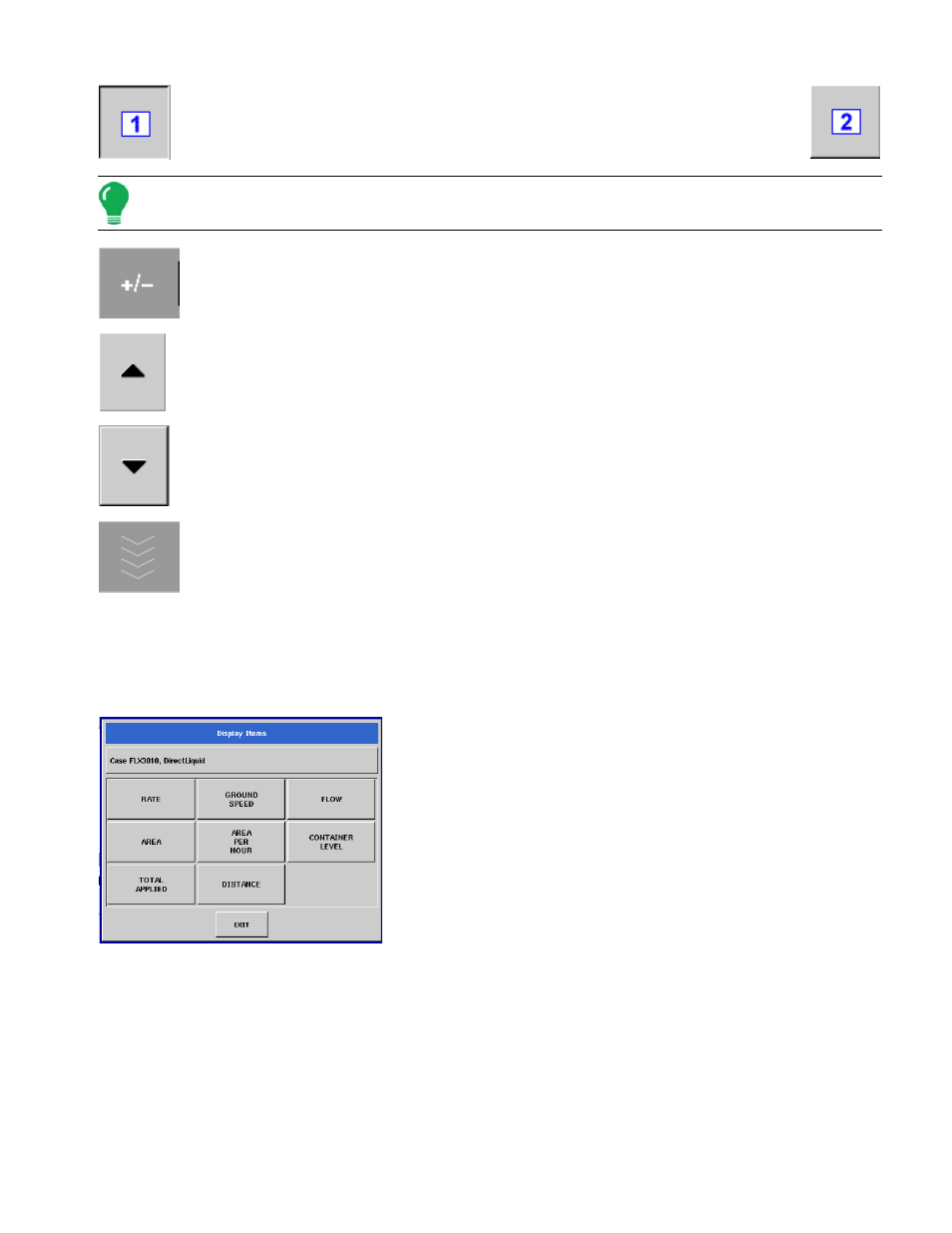 Rate control/logging display items, Ontrol, Ogging | Isplay, Tems | Ag Leader InSight Ver.8.0 Users Manual User Manual | Page 239 / 342