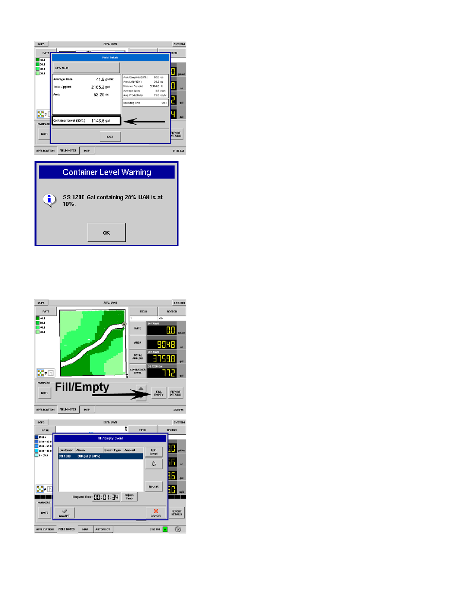 Fill/empty events, Fill/empty, Mpty | Vents | Ag Leader InSight Ver.8.0 Users Manual User Manual | Page 264 / 342