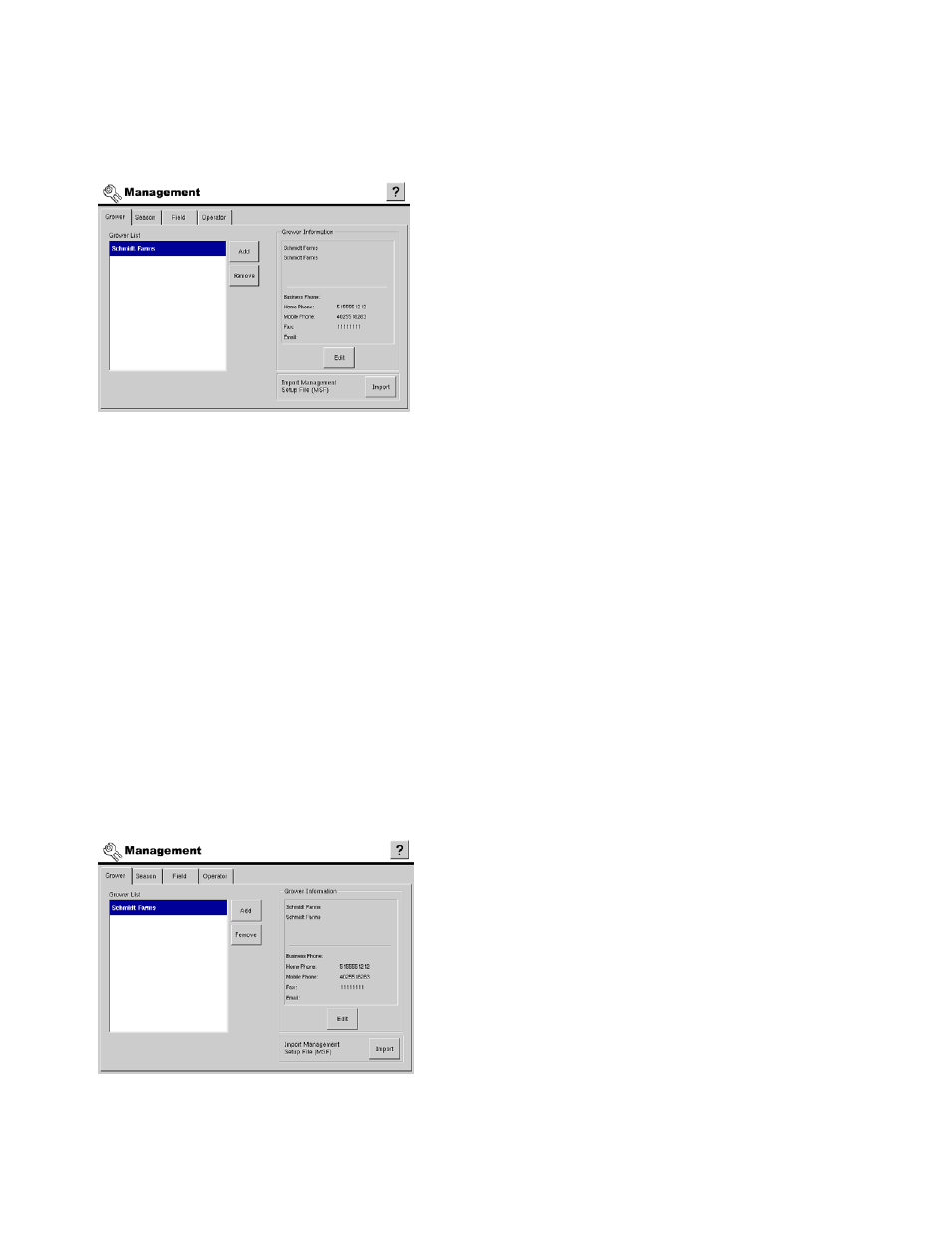 Grower and field management setup, Field operation data storage, Season setup | Grower setup screen, Grower and field, Rower, Ield, Anagement, Etup, Eason | Ag Leader InSight Ver.8.0 Users Manual User Manual | Page 27 / 342