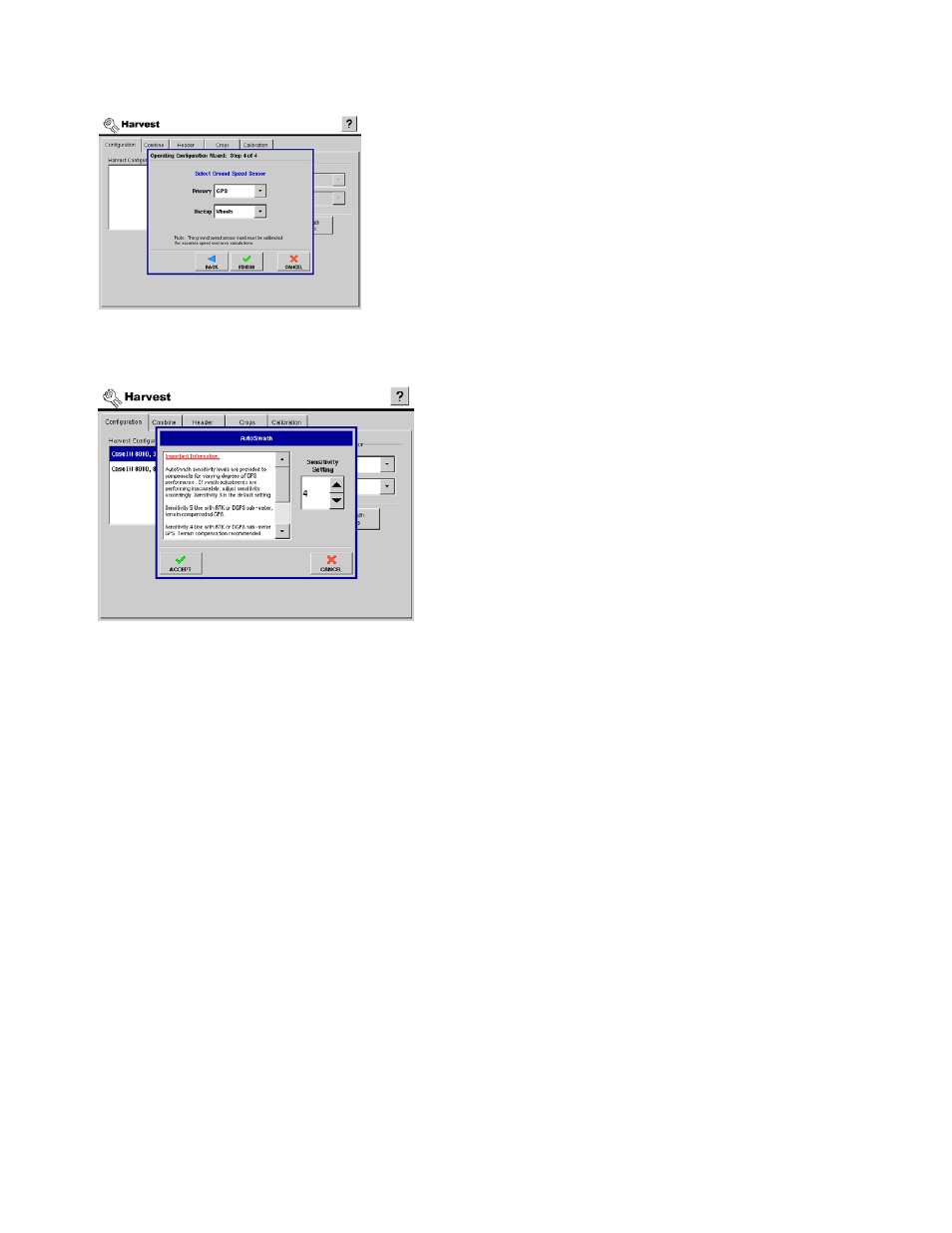 Autoswath sensitivity settings, Wath, Ensitivity | Ettings | Ag Leader InSight Ver.8.0 Users Manual User Manual | Page 297 / 342