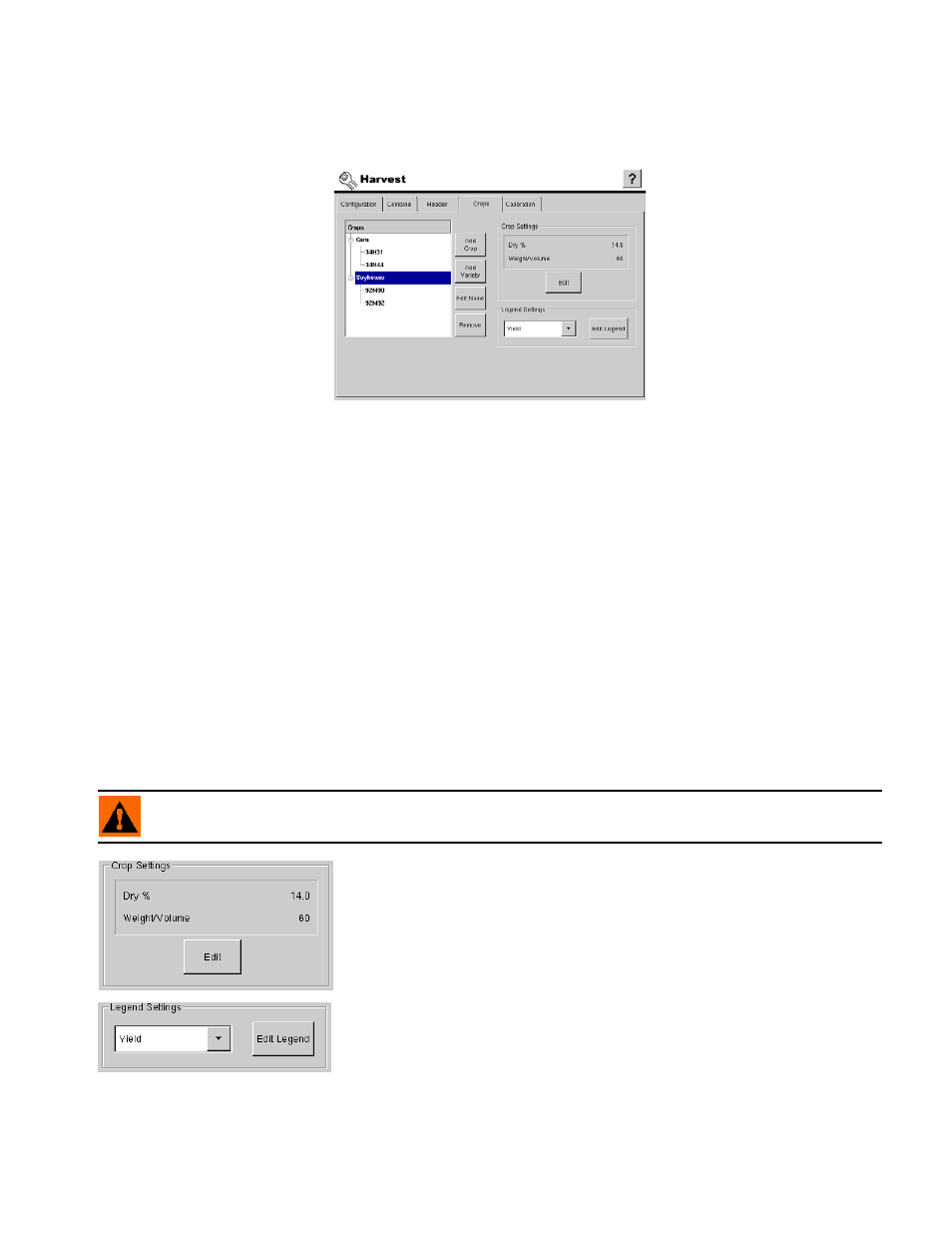 Crops tab, Crops tab buttons, Add and edit crops. for more information, see | Rops | Ag Leader InSight Ver.8.0 Users Manual User Manual | Page 305 / 342