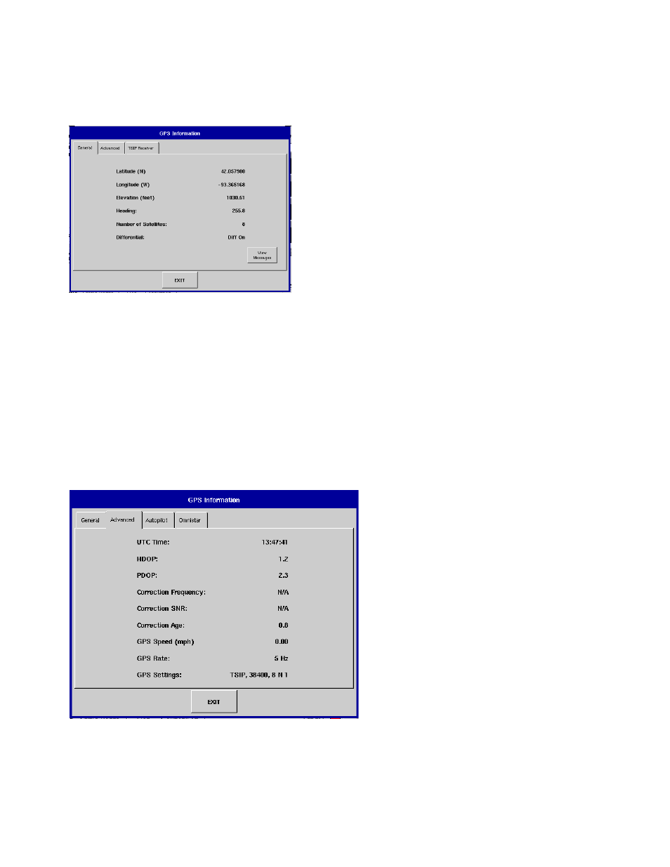Operating the display, Gps diagnostics, Gps advanced tab | Gps diagnostics gps advanced tab, Tab, see, Perating, Isplay, Gps d, Gps a | Ag Leader InSight Ver.8.0 Users Manual User Manual | Page 63 / 342