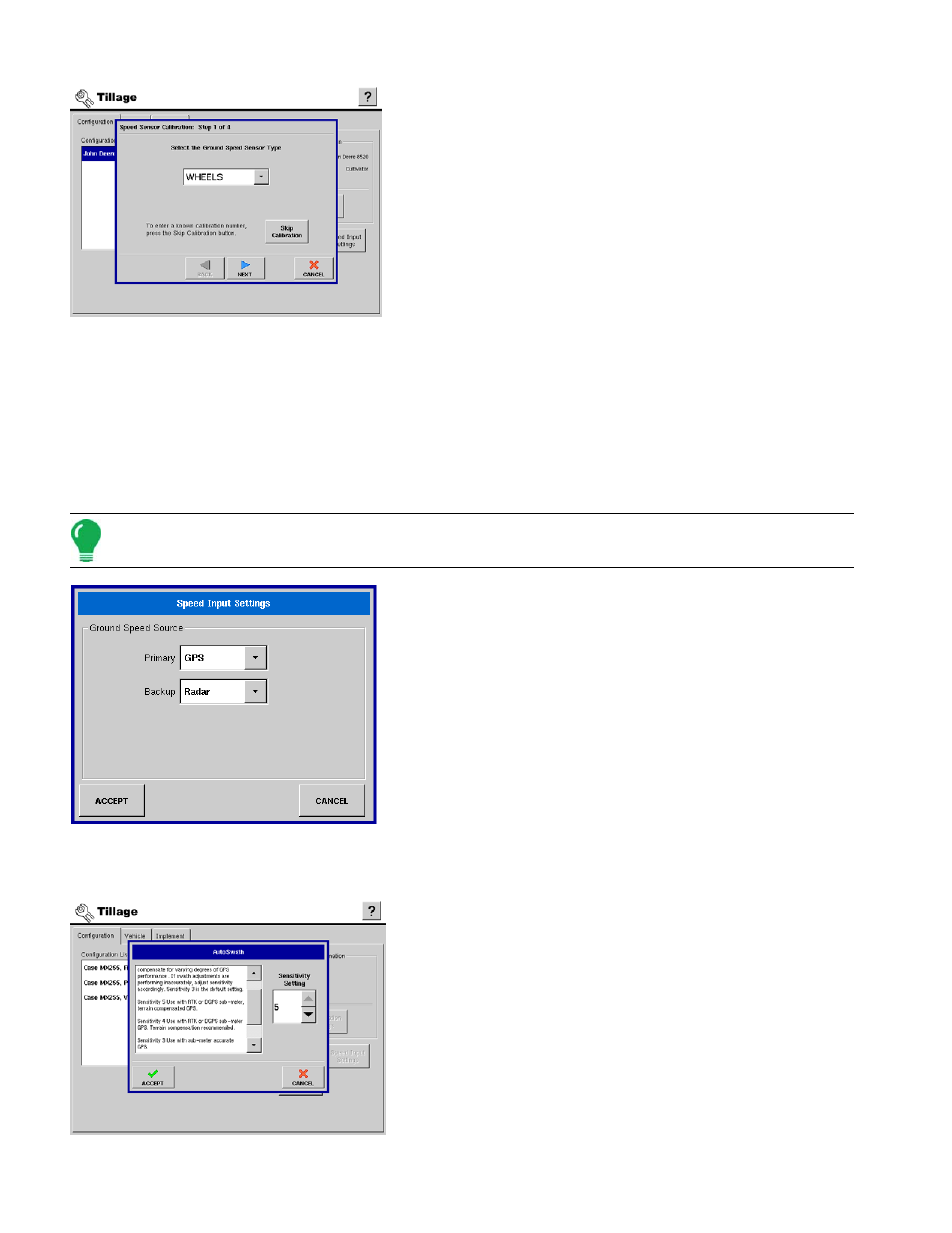 Autoswath sensitivity settings, Wath, Ensitivity | Ettings | Ag Leader InSight Ver.8.0 Users Manual User Manual | Page 92 / 342