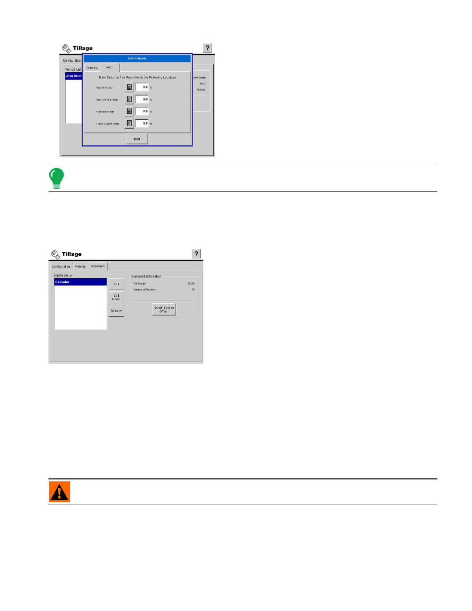 Implement configuration, Implement tab buttons, Mplement | Onfiguration | Ag Leader InSight Ver.8.0 Users Manual User Manual | Page 95 / 342