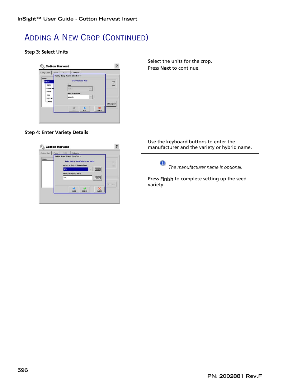 Ag Leader InSight Cotton Harvest Insert Ver.6.0 Users Manual User Manual | Page 24 / 60
