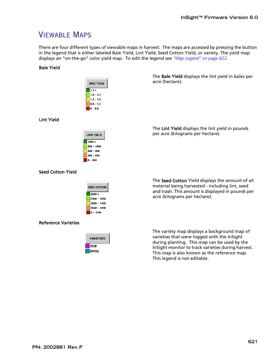 Viewable maps, Iewable | Ag Leader InSight Cotton Harvest Insert Ver.6.0 Users Manual User Manual | Page 49 / 60