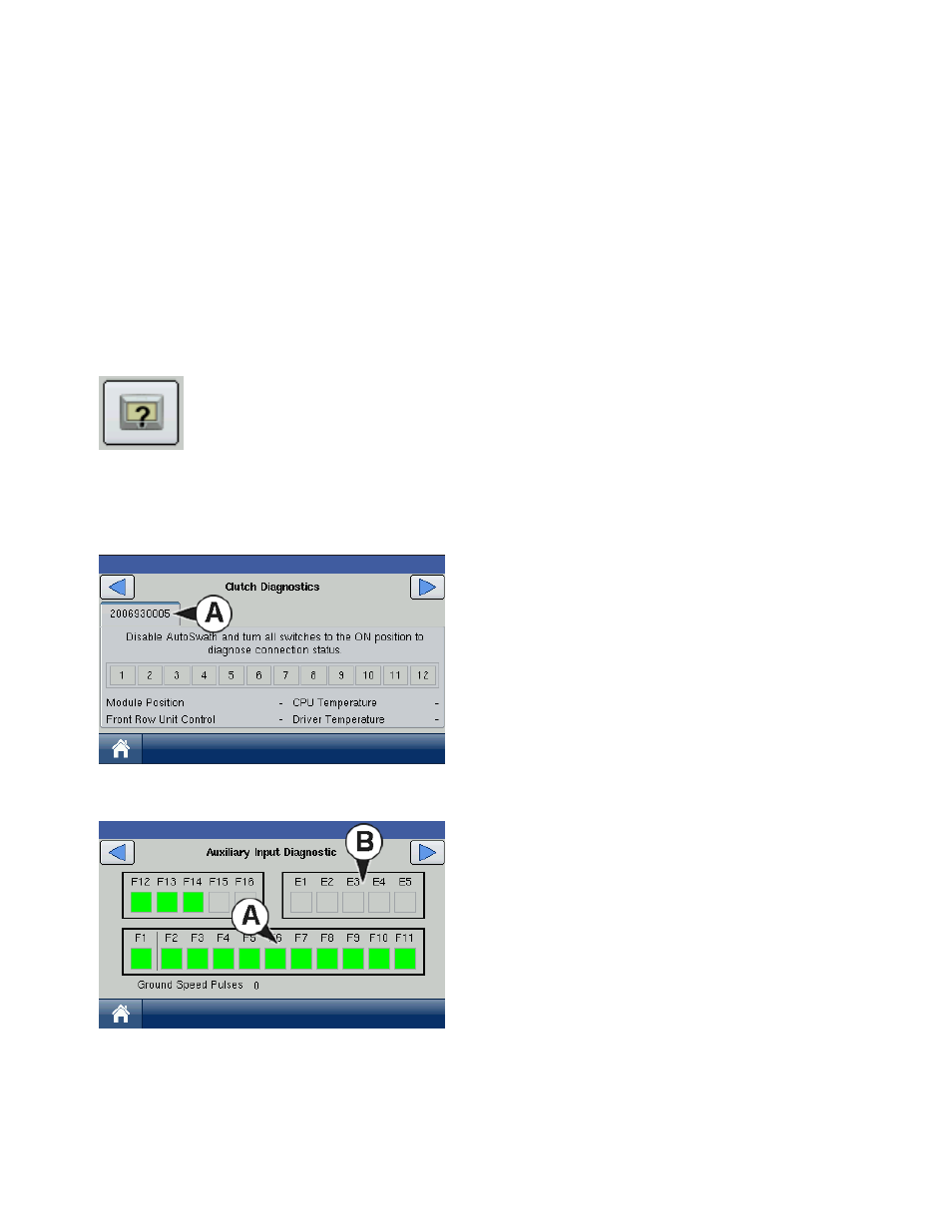 Diagnostics, Clutch diagnostics (for row shutoff), Input diagnostics | Iagnostics | Ag Leader EDGE Ver.4.5 Users Manual User Manual | Page 109 / 214
