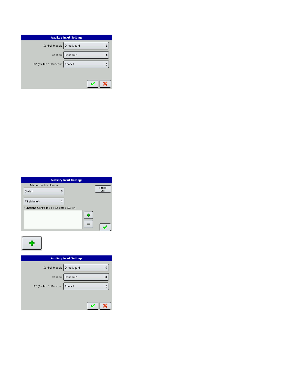 Add auxiliary input settings, Fence row nozzle indicators | Ag Leader EDGE Ver.4.5 Users Manual User Manual | Page 118 / 214