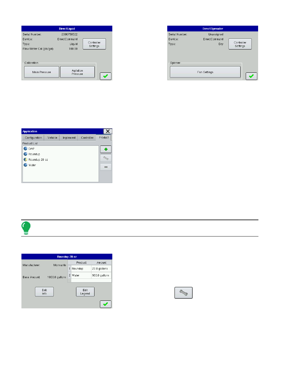 Product tab, Product screen, Roduct | Ag Leader EDGE Ver.4.5 Users Manual User Manual | Page 124 / 214