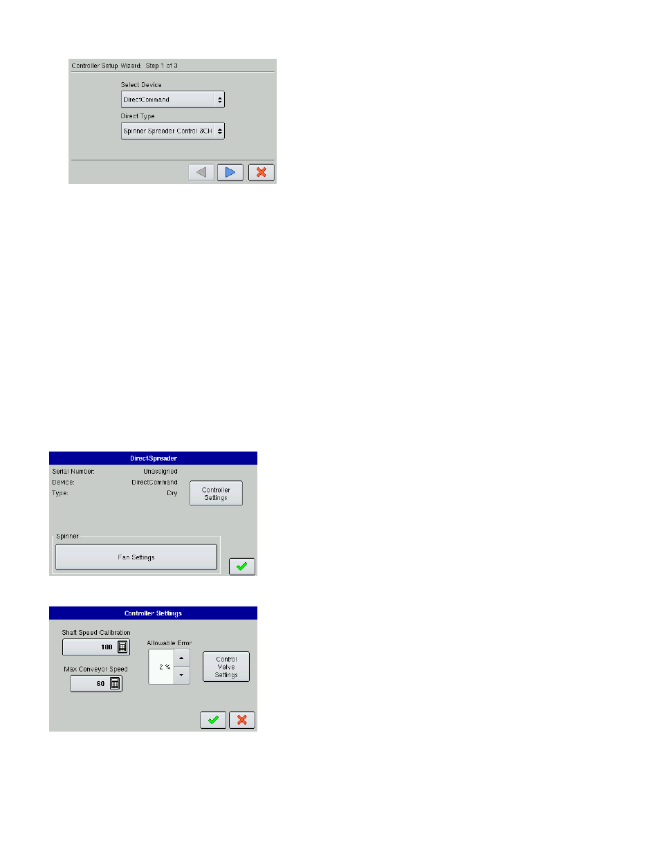 Spinner spreader controller settings, Controller settings - spinner spreader, Pinner | Preader, Ontroller, Ettings | Ag Leader EDGE Ver.4.5 Users Manual User Manual | Page 160 / 214