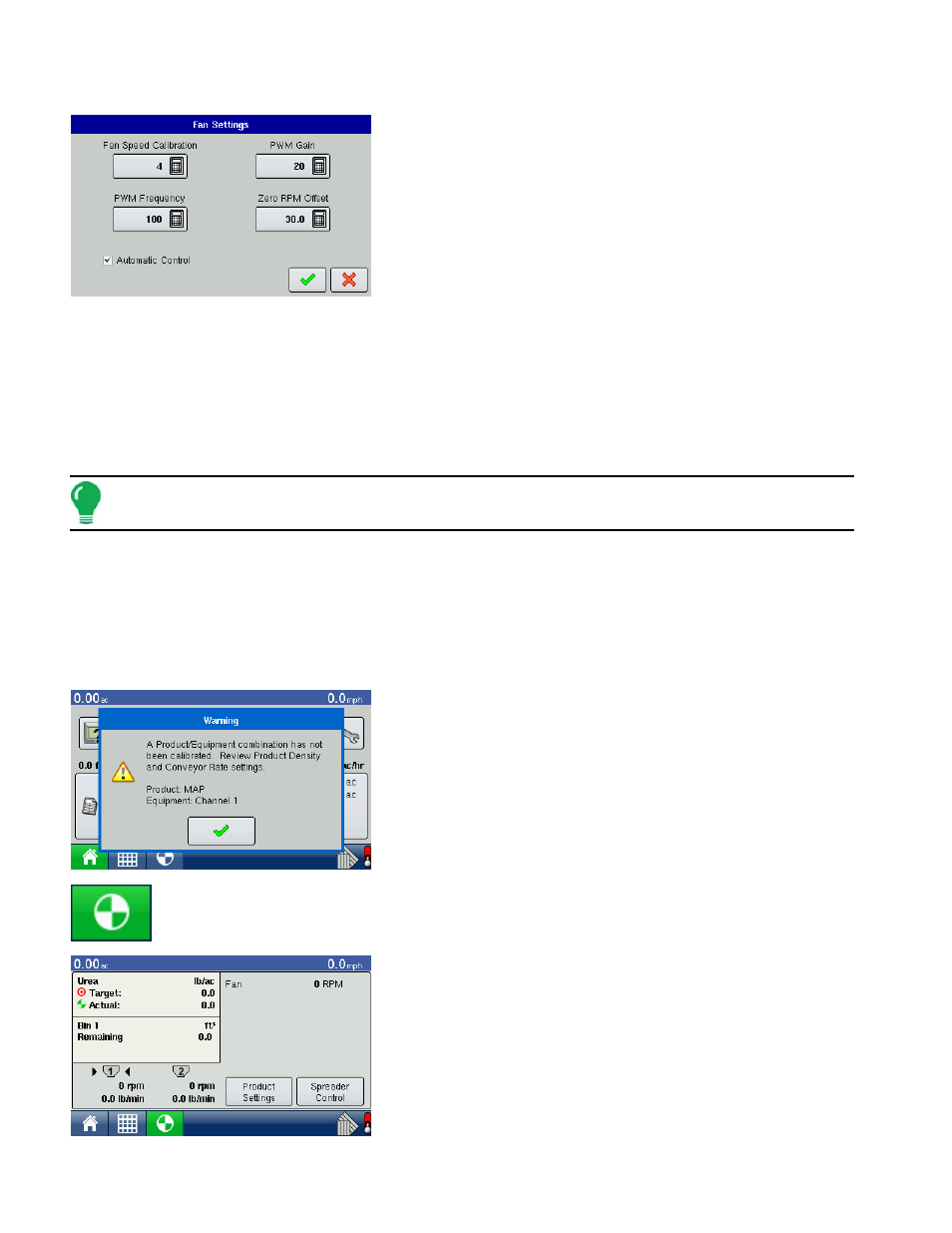 Fan settings, Conveyor rate and product density look-up | Ag Leader EDGE Ver.4.5 Users Manual User Manual | Page 162 / 214