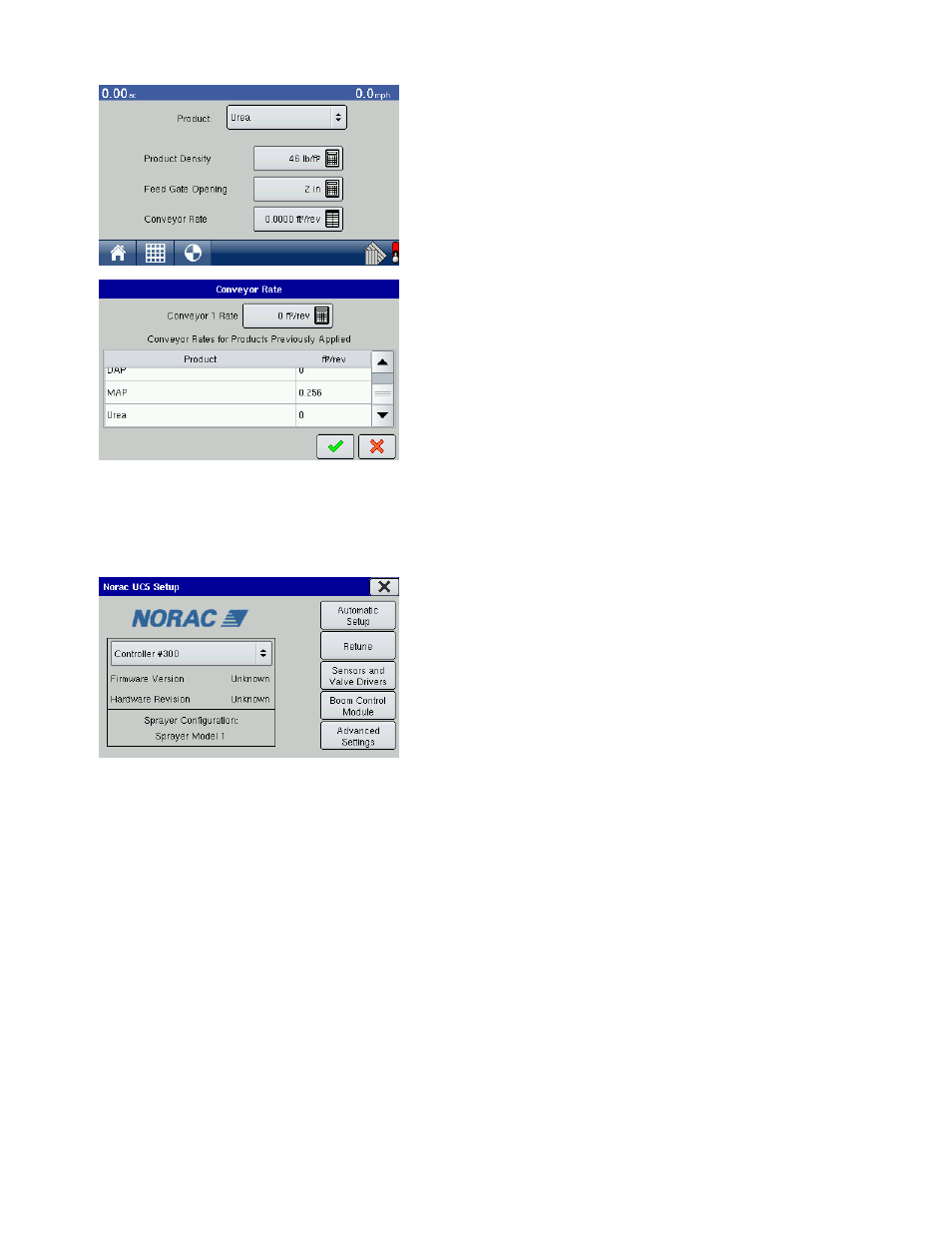 Norac uc5 setup, Norac uc5 setup screen, Automatic setup | Beginning on, Norac uc5 s, Etup, Uc5 s | Ag Leader EDGE Ver.4.5 Users Manual User Manual | Page 163 / 214