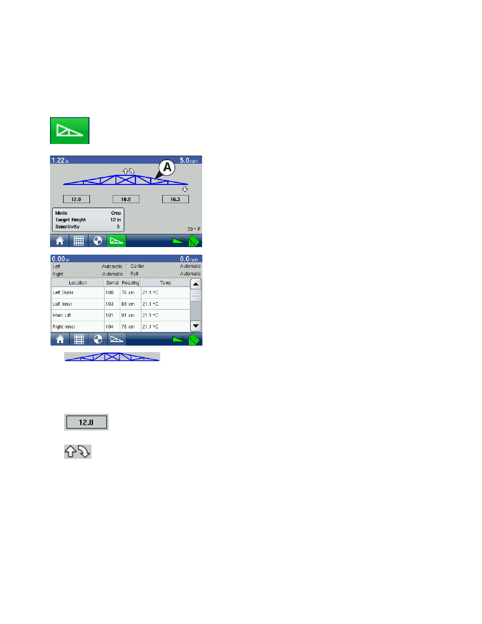 Norac uc5 run time environment, Boom height screen, Uc5 r | Ag Leader EDGE Ver.4.5 Users Manual User Manual | Page 165 / 214