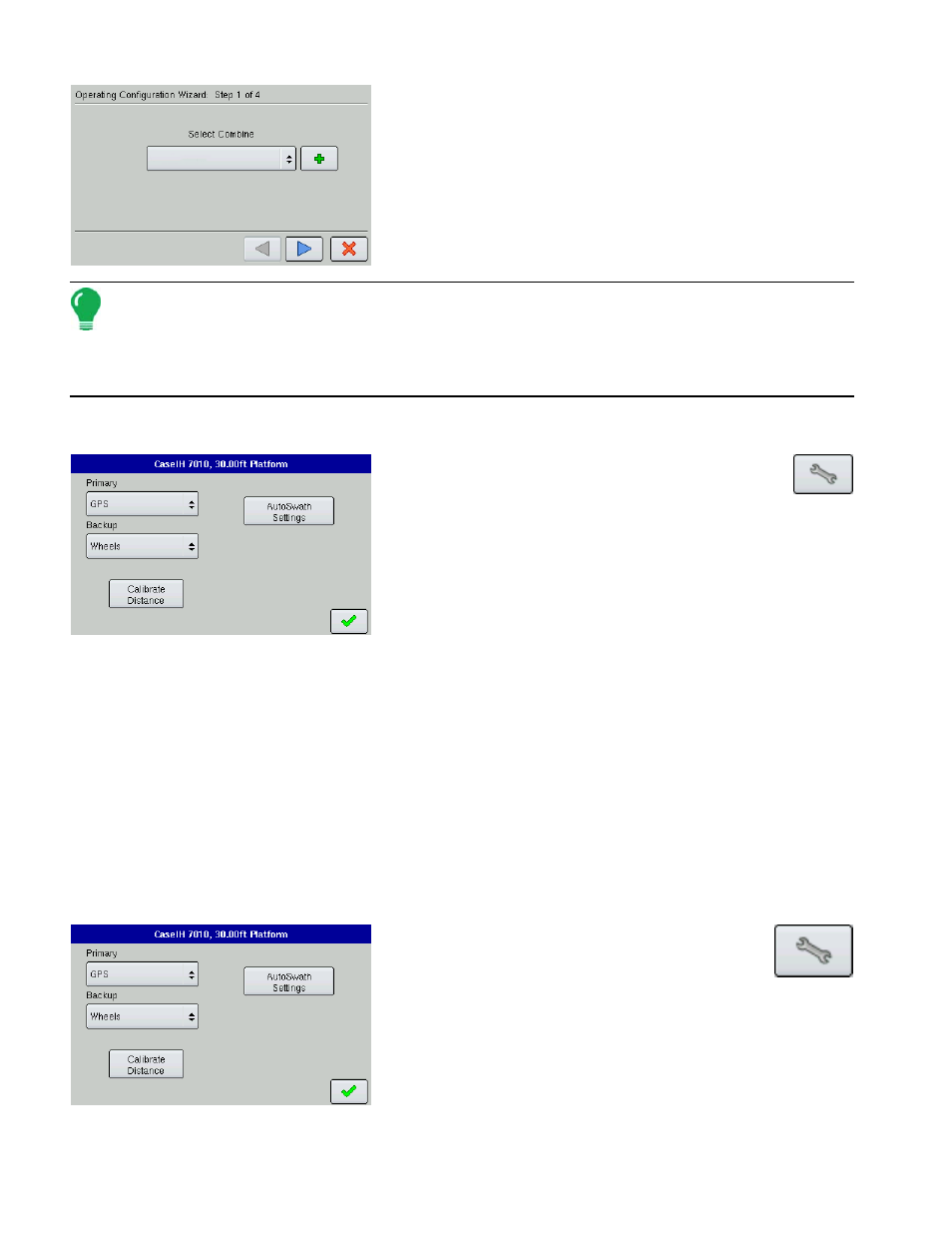 Configuration settings, Primary and backup speed source, Calibrate distance | Primary and backup speed source calibrate distance, Onfiguration, Ettings | Ag Leader EDGE Ver.4.5 Users Manual User Manual | Page 184 / 214