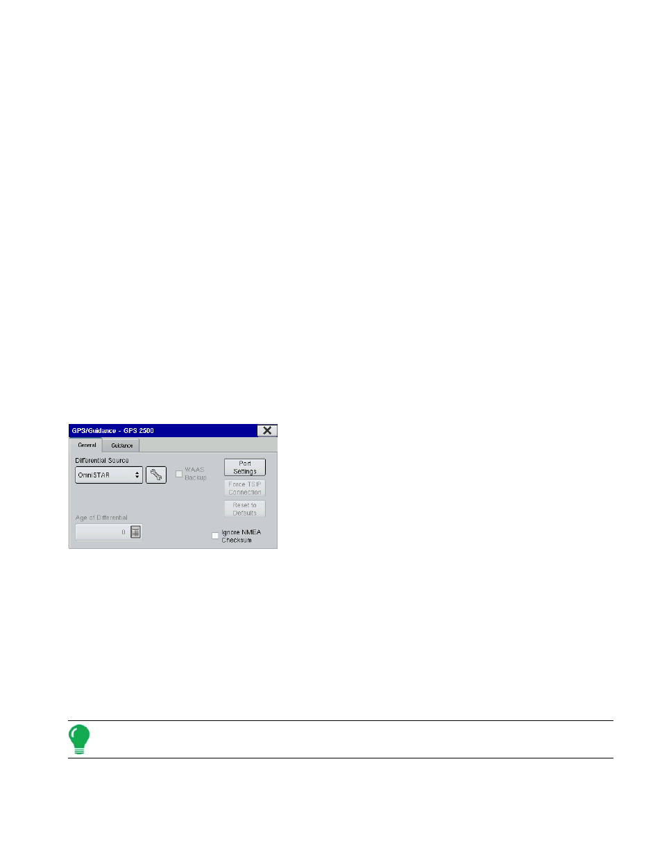Omnistar settings — gps 2500, Star s, Gps 2500 | Ettings | Ag Leader EDGE Ver.4.5 Users Manual User Manual | Page 41 / 214