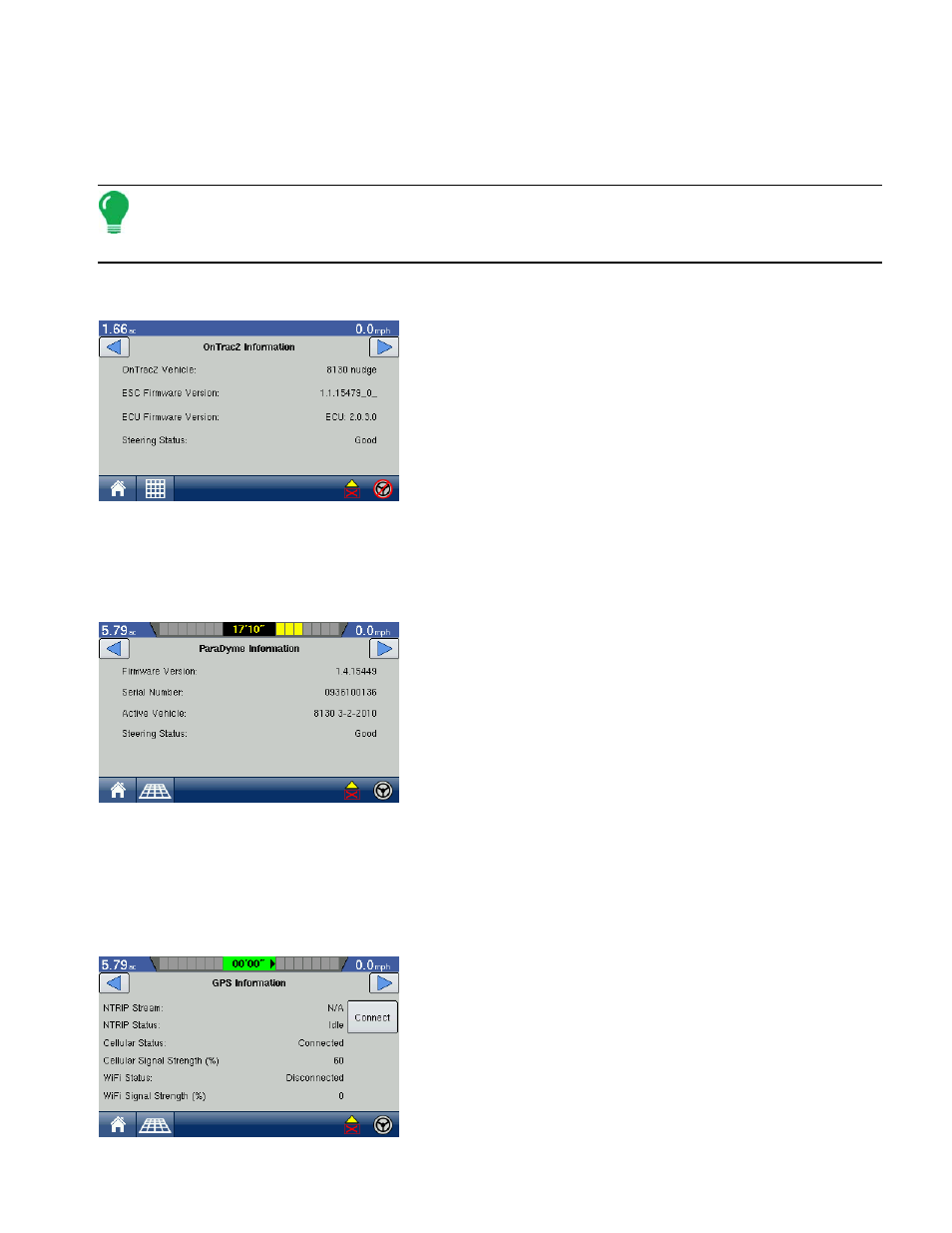 Ontrac2 information, Paradyme information, Ntrip information | Ntrip i | Ag Leader EDGE Ver.4.5 Users Manual User Manual | Page 45 / 214