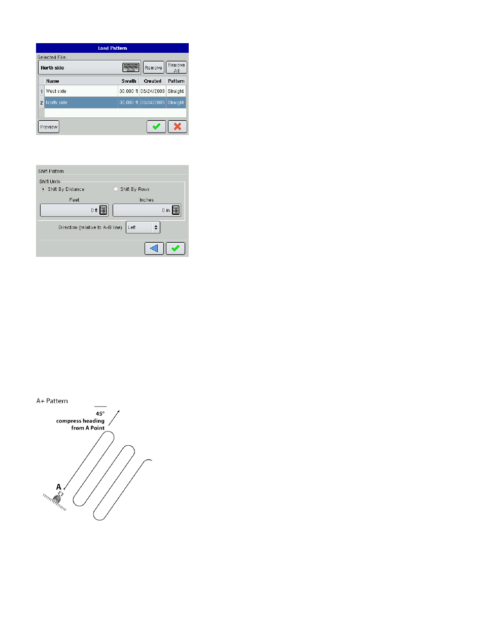 About guidance patterns, A+ pattern, About | About guidance | Ag Leader EDGE Ver.4.5 Users Manual User Manual | Page 56 / 214