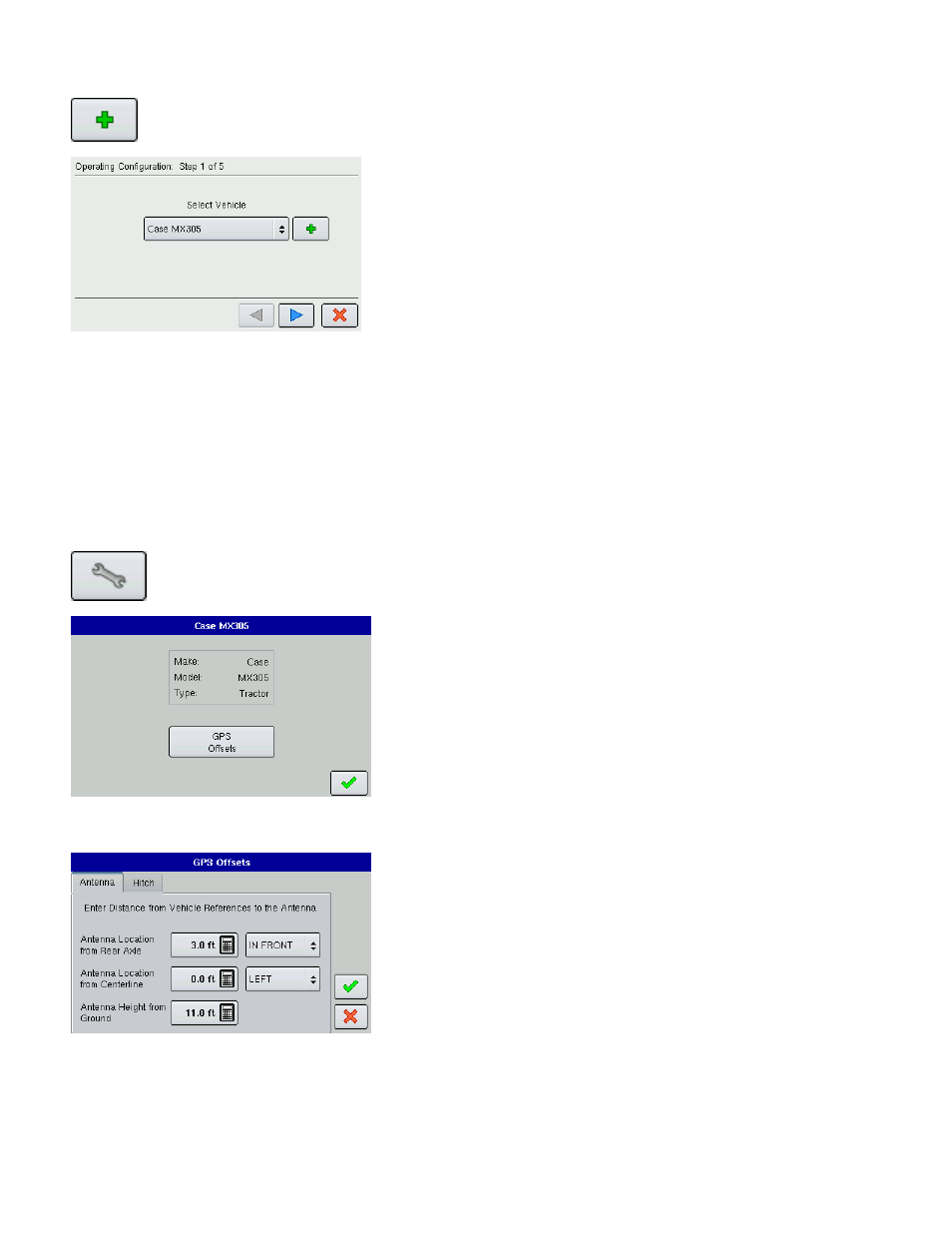 Configuration notes, Gps offsets, Antenna offsets | Gps o, Ffsets | Ag Leader EDGE Ver.4.5 Users Manual User Manual | Page 74 / 214