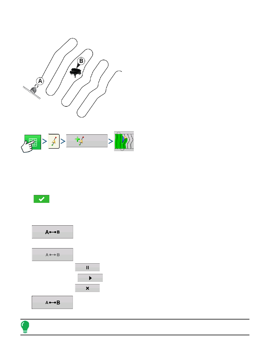 Adaptive curve, Select pattern, Create ab line using 2 points | Select pattern create ab line using 2 points, Daptive, Urve | Ag Leader Compass Manual User Manual | Page 86 / 122