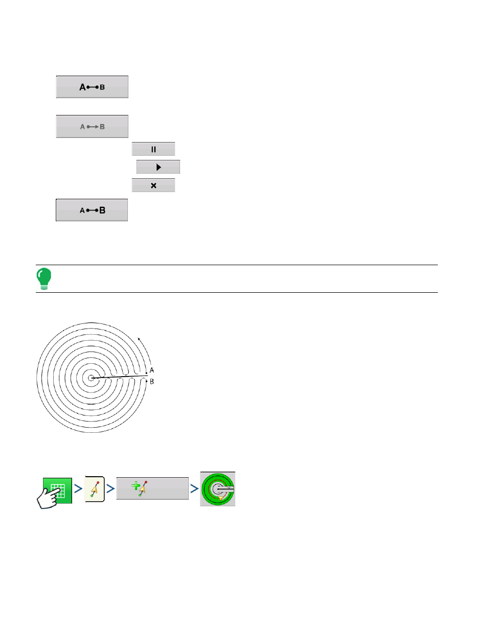 Create ab line using 2 points, Pivot, Select pattern | Ivot | Ag Leader Compass Manual User Manual | Page 88 / 122