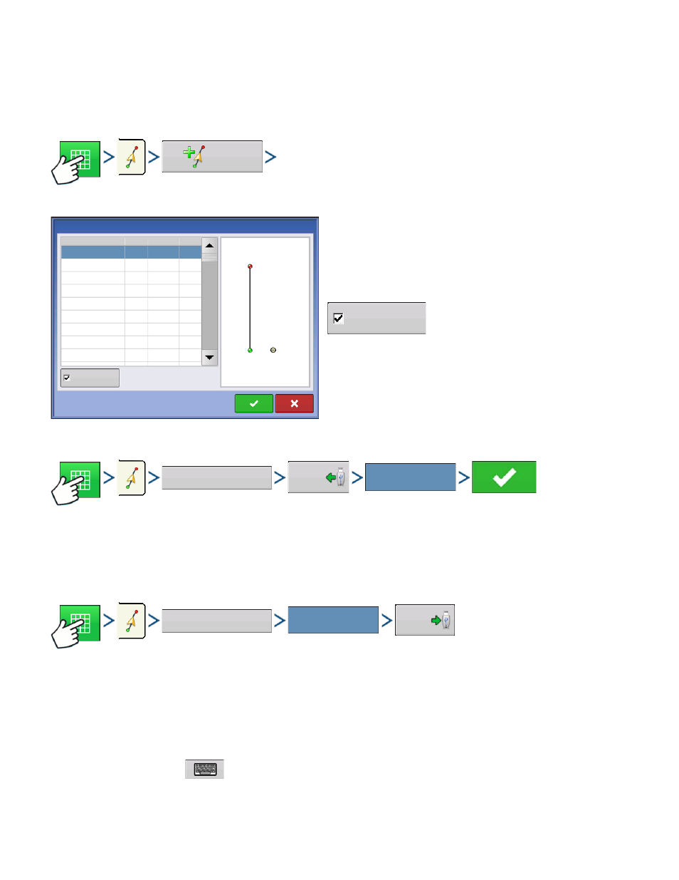 Manage patterns, Spatial sort, Import pattern | Export pattern, Edit pattern, Manage patterns spatial sort, Import pattern export pattern edit pattern, Anage, Atterns, Patial | Ag Leader Compass Manual User Manual | Page 94 / 122