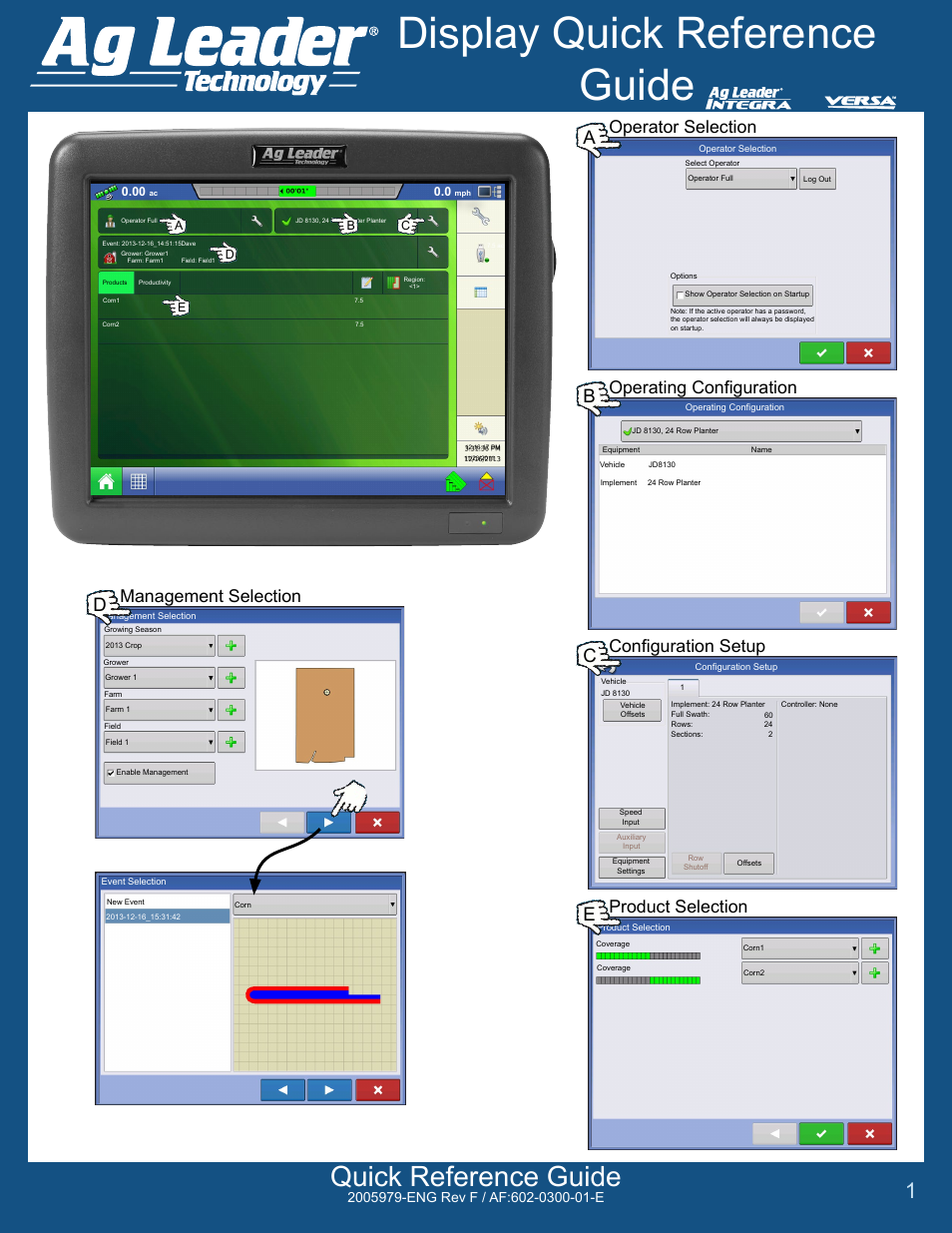 Ag Leader Integra Quick Reference Guides User Manual | 6 pages