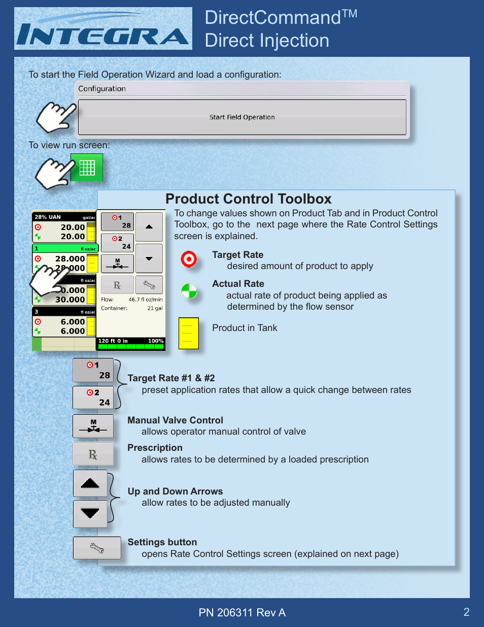 Directcommand, Direct injection, Product control toolbox | Ag Leader Versa DirectCommand Injection Quick Reference Guides User Manual | Page 2 / 4