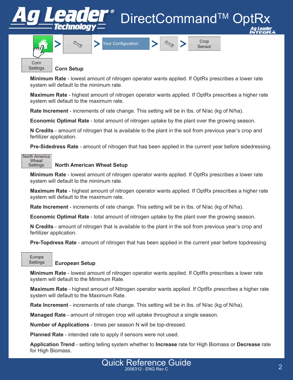 Directcommand, Optrx, Quick reference guide | Ag Leader Versa DirectCommand OPTRX Quick Reference Guides User Manual | Page 2 / 4